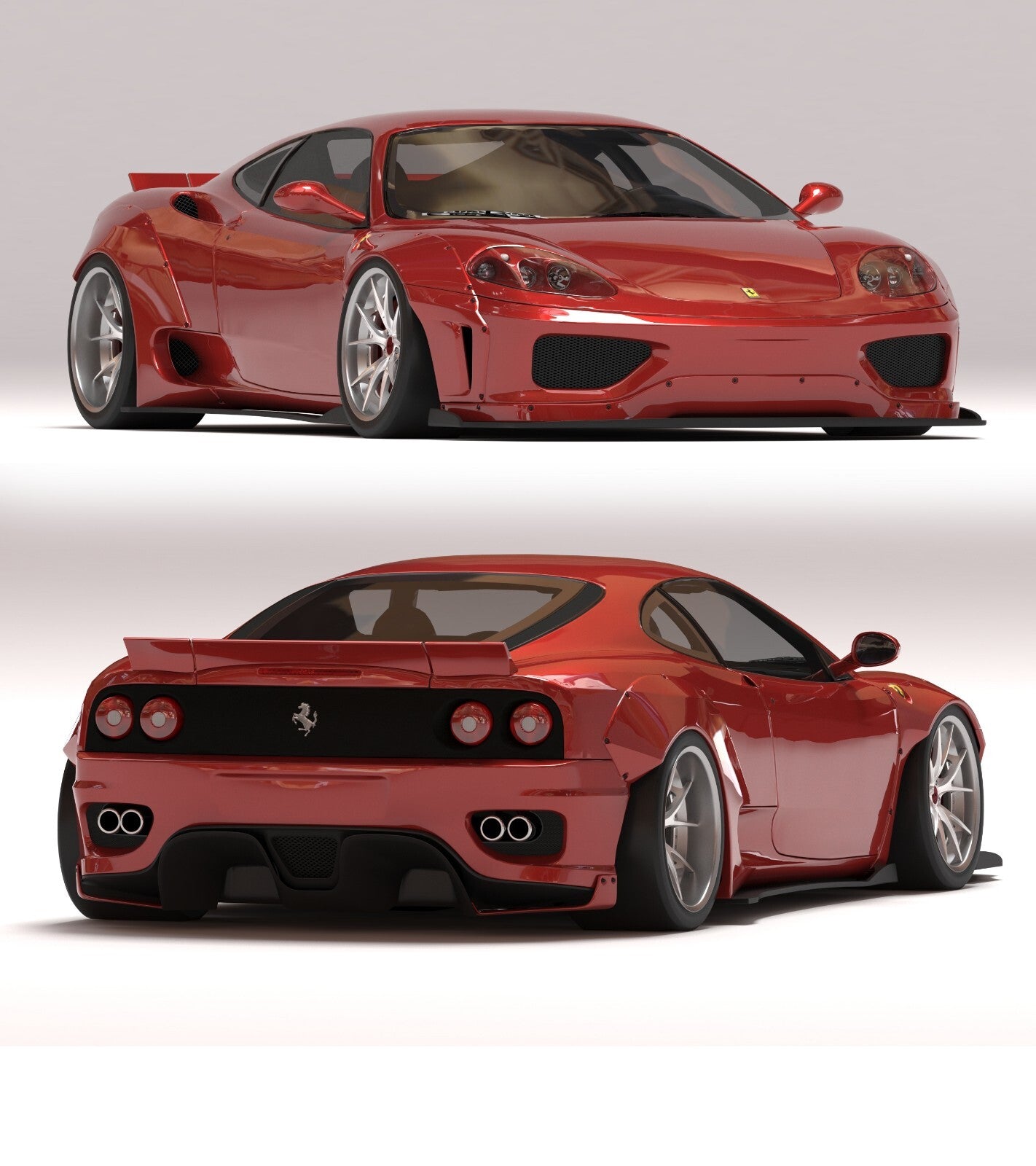 1:24 Ferrari 360 LB Style Widebody Kit Trankit For F360 Tamiya Revell ...