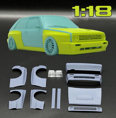 1:18 Volkswagen VW Golf MK2 2 II GTI PandemStyle Widebody Transkit For Diecast