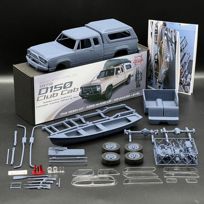 1:25 1979 Dodge D150 Club Cab Camper Truck Model Kit