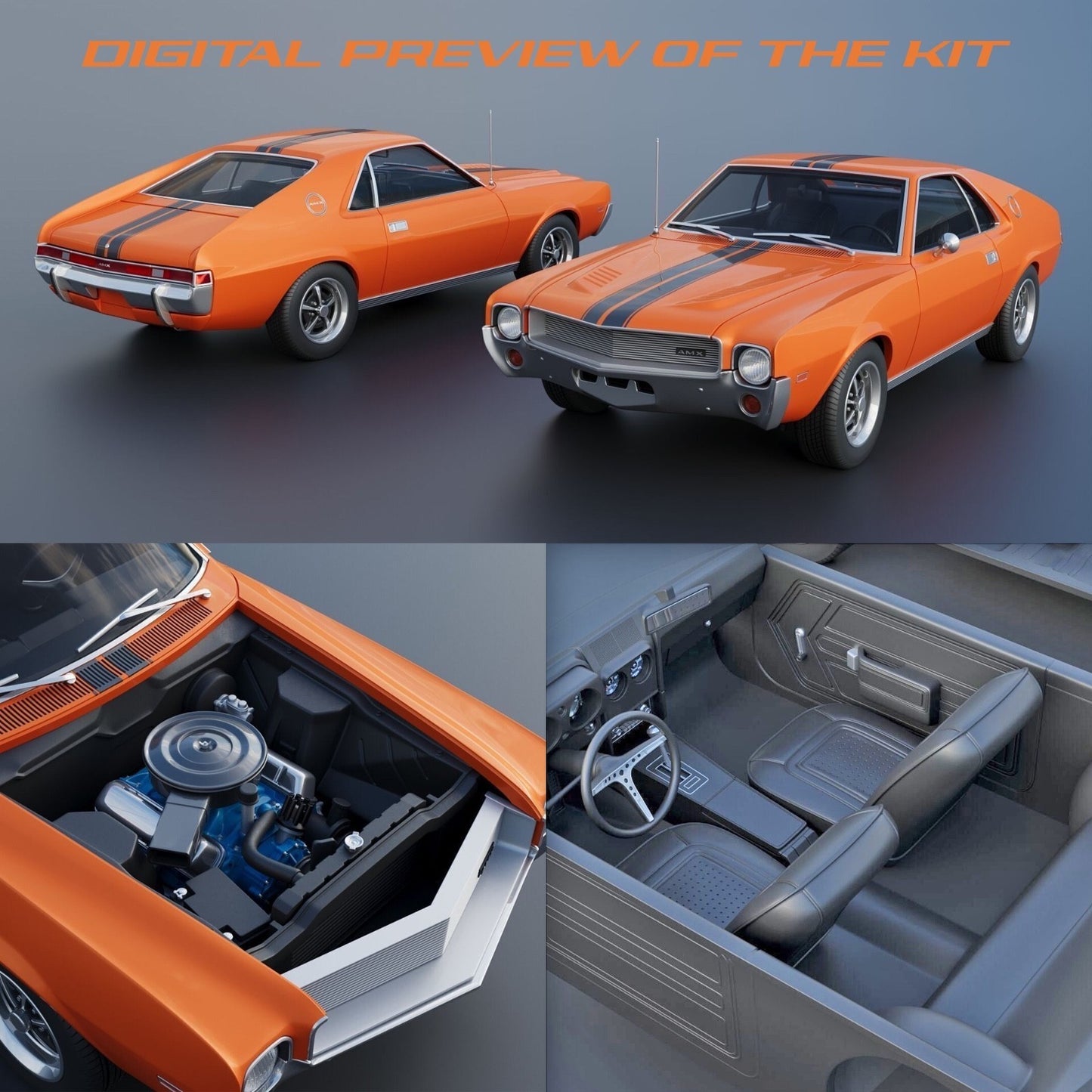 1:8 Scale 1968 AMC AMX Resin Model Kit