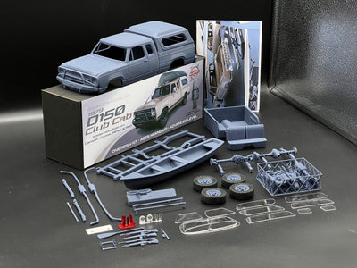 1:25 1979 Dodge D150 Club Cab Camper Truck Model Kit